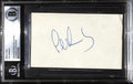 Ted Kennedy United States Senator Signed 3x5 Index Card BECKETT Encapsulated0