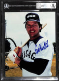 Carlton Fisk Signed 8x10 Photo White Sox HOF BECKETT AUTO GRADE 100