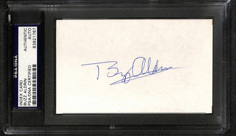 Buzz Aldrin NASA Astronaut & 2nd Man on the Moon Signed 3x5 Index Card PSA/DNA0