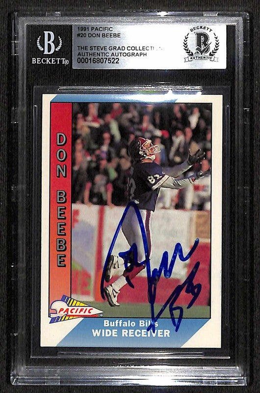 Don Beebe Buffalo Bills 1991 Pacific #20 Signed Card BECKETT0