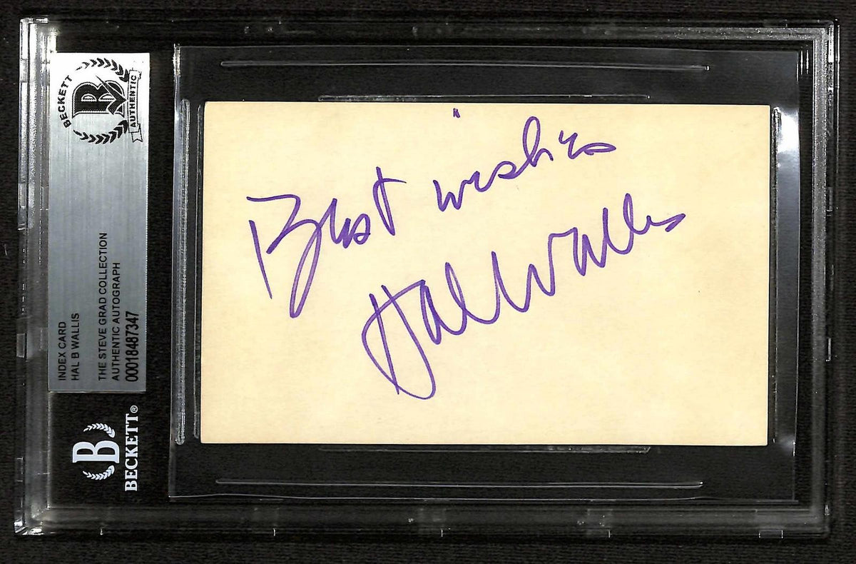 Hal B. Wallis Casablanca True Grit Signed Index Card Beckett Autograph0