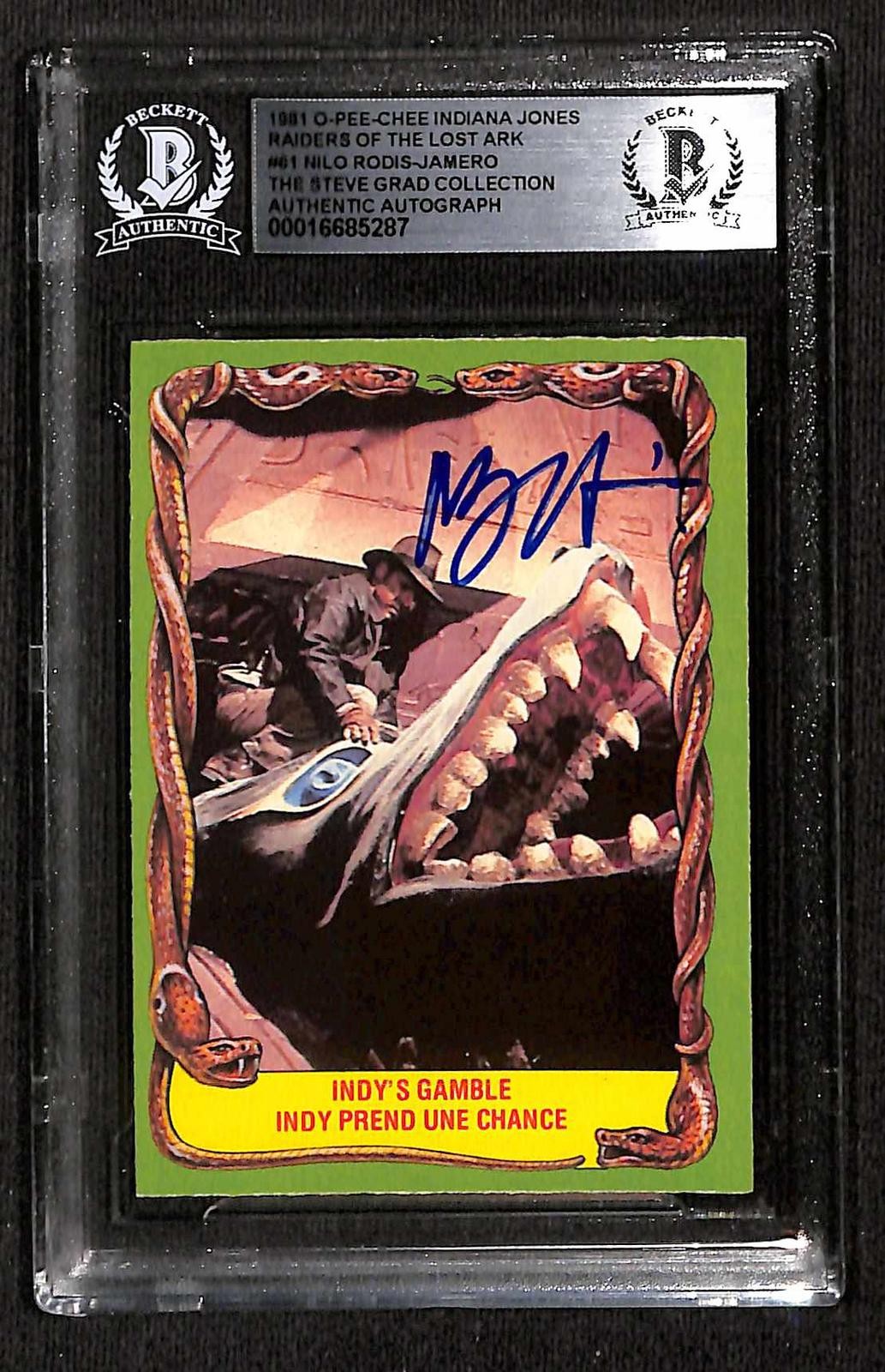 Nilo Rodis-Jamero Signed 1981 Indiana Jones Trading Card Raiders BAS0