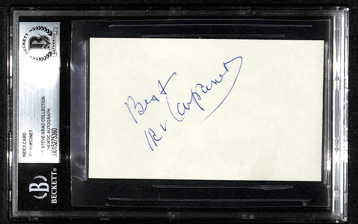 Irv Kupcinet Eagles QB Sun Times Columnist Signed Index Card Beckett0