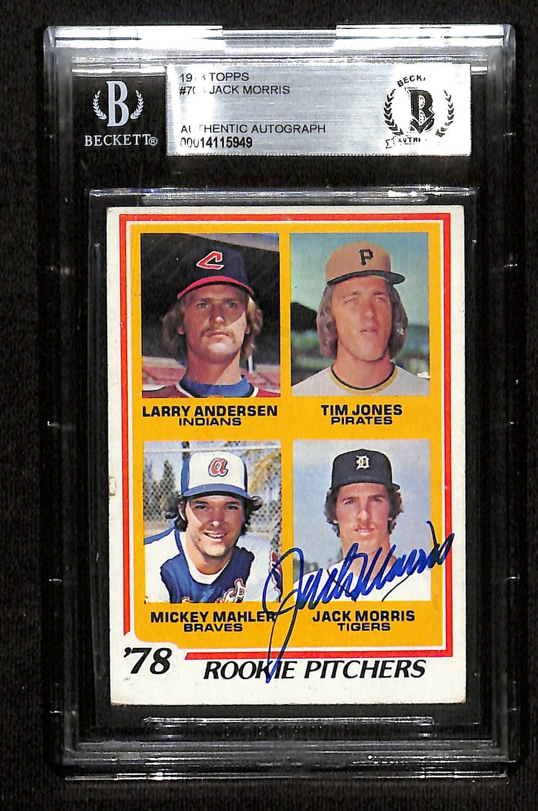 Jack Morris Signed 1978 Topps Rookie Pitchers Card Beckett Slab0