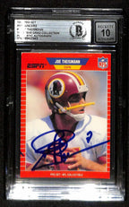 Joe Theismann Signed 1989 Pro Set ESPN Card Beckett Auto Grade 100