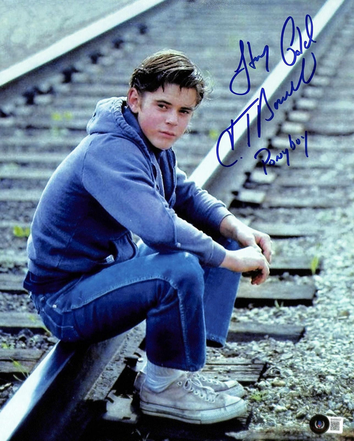 C. Thomas Howell The Outsiders Signed and Inscribed 11x14 Photo BECKETT0