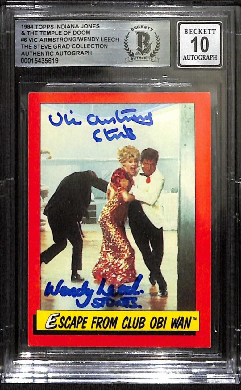 Vic Armstrong & Wendy Leech Signed #6 Indiana Jones Card Beckett Auto 100