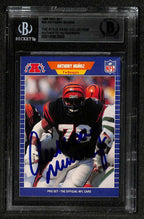 Anthony Munoz Signed 1989 Pro Set Bengals Card Beckett Auto0