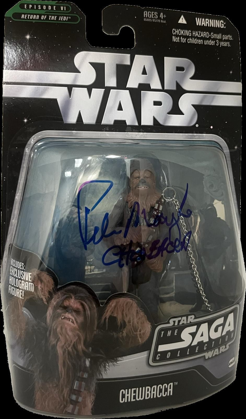 Peter Mayhew Signed Star Wars Saga Chewbacca Action Figure Beckett0