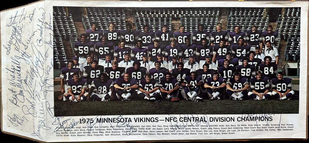 1975-1976 Minnesota Vikings Team Vintage Signed Envelope by 20! Beckett LOA0