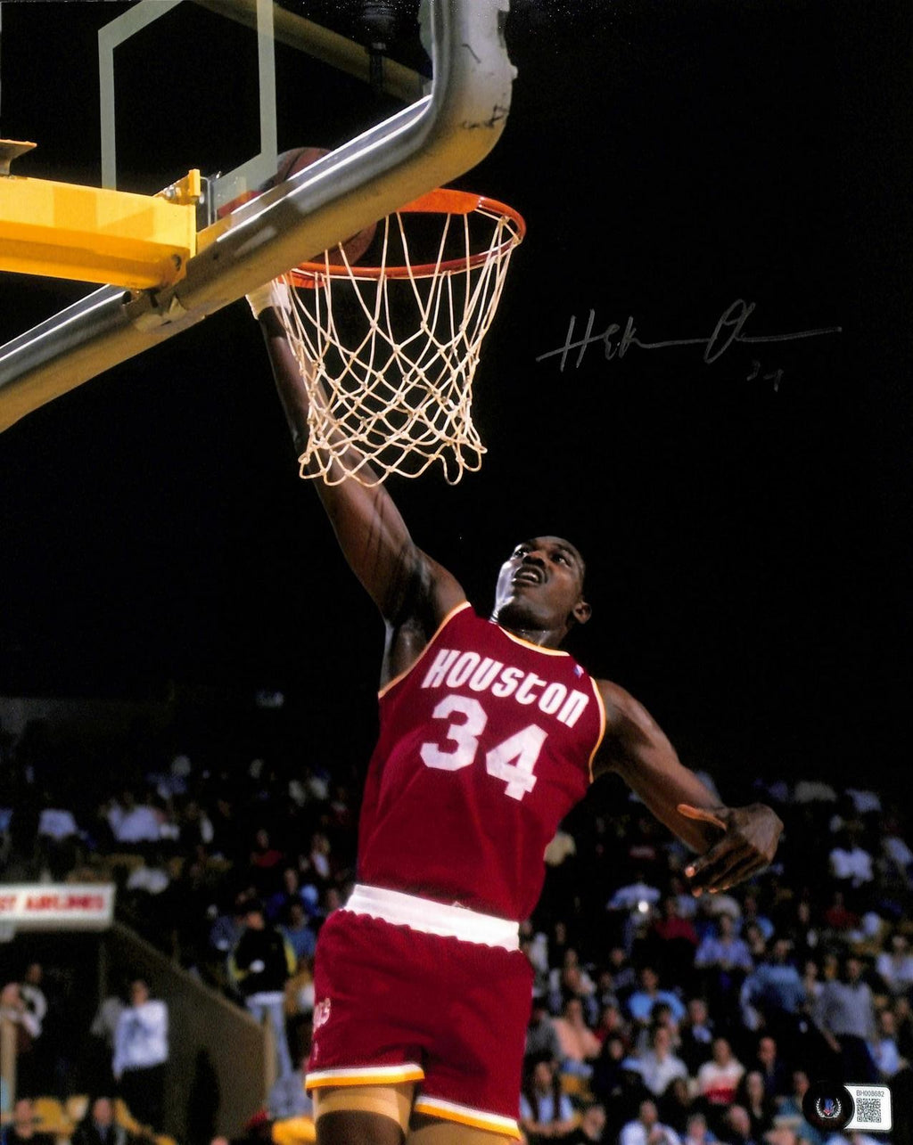 Hakeem Olajuwon Signed Houston Rockets HOF 11x14 Photo BECKETT0