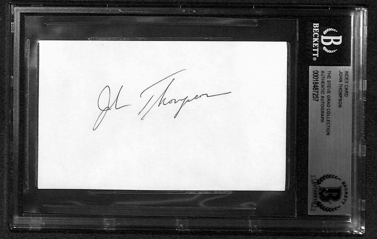 John Thompson Georgetown Coach Signed Index Card Beckett Slab0