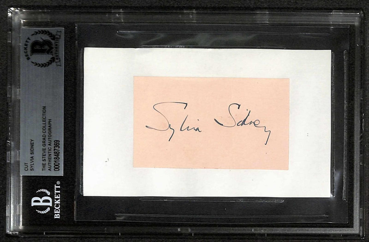 Sylvia Sidney Actress Signed Cut Beckett Slabbed Autograph0