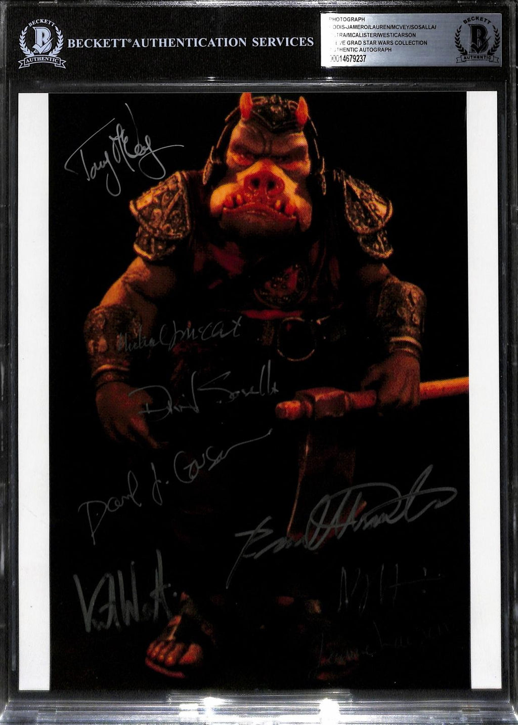 Gamorrean Guard ILM Concept/Production Multi-Signed 8x! 8x10 Photo BECKETT0