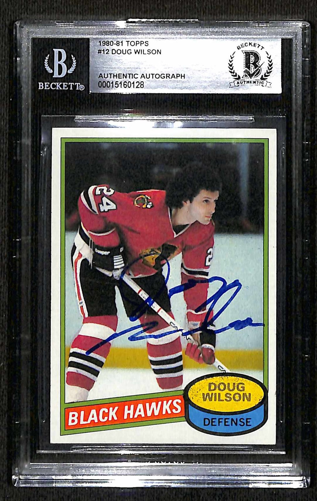 Doug Wilson Signed 1980 Topps Blackhawks Trading Card BECKETT0