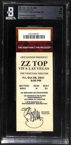 Billy Gibbons Signed ZZ Top 50th Anniversary Tour Ticket Beckett Slab0