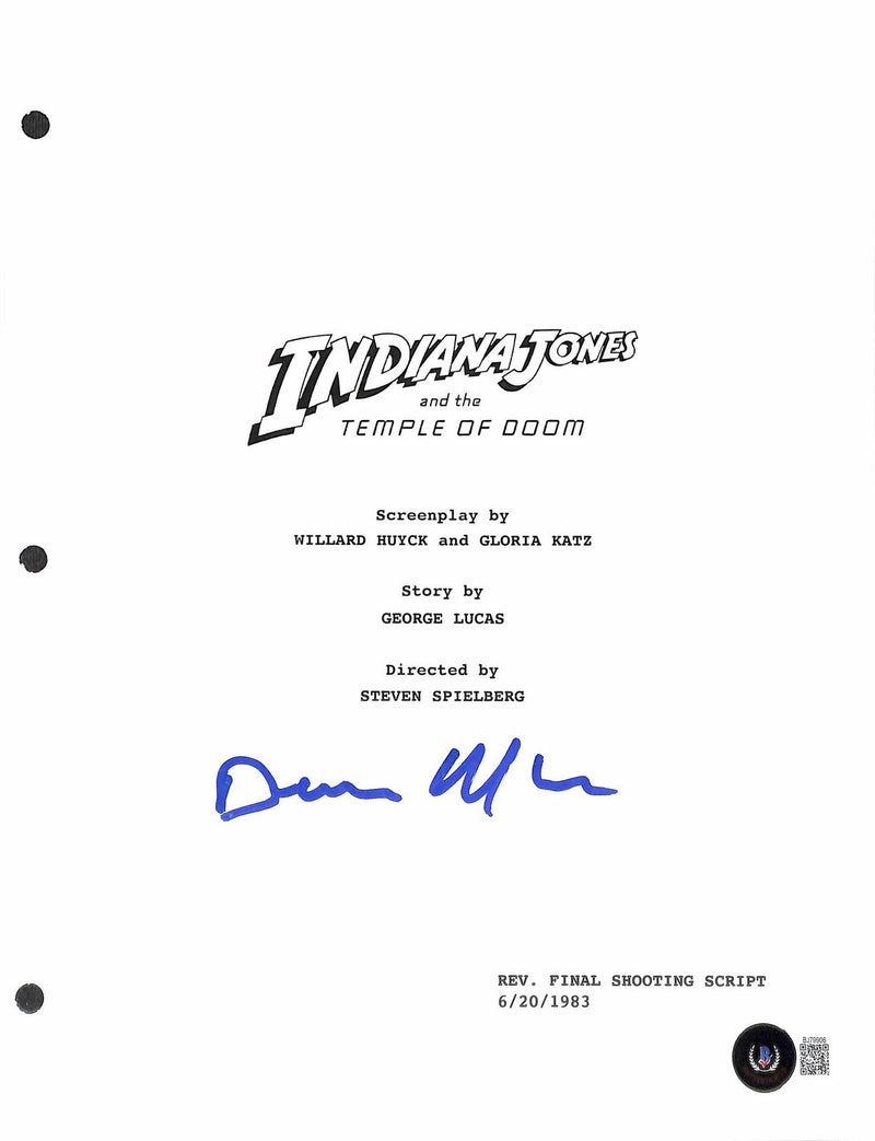 Dennis Muren Signed Indiana Jones Temple of Doom Script Cover BECKETT0