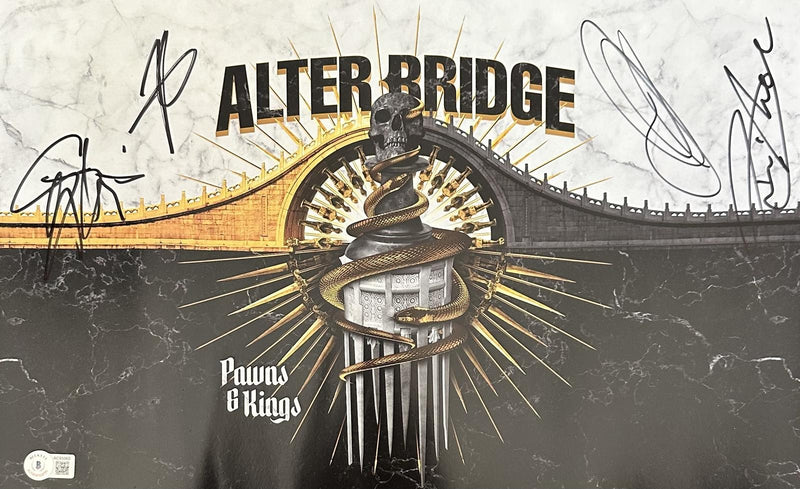 Alter Bridge Band Signed 11x17 Pawns & Kings Mini Poster Beckett LOA0