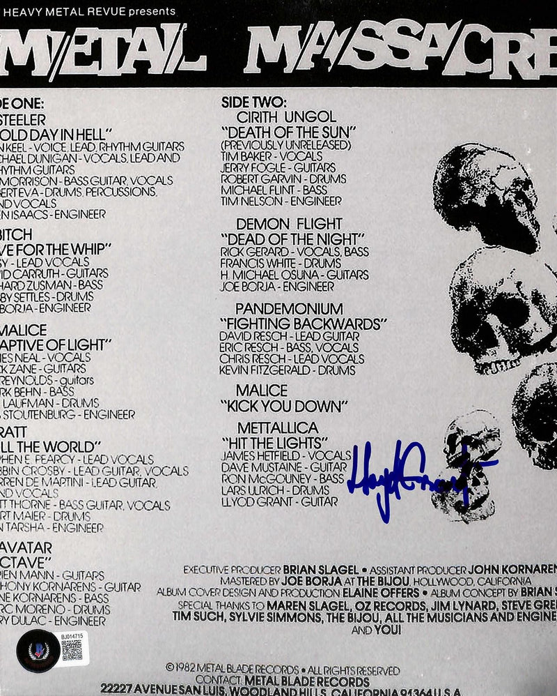 Lloyd Grant Metallica Signed Metal Massacre Album Photo 8x10 Beckett0