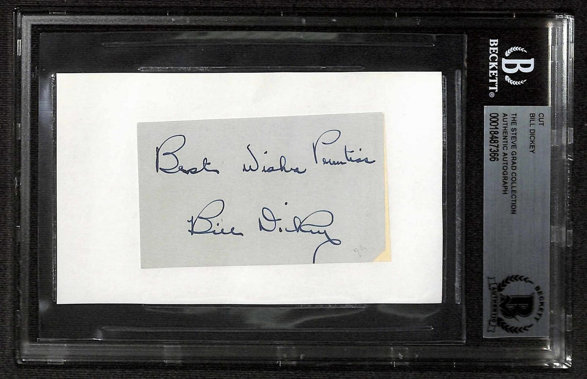 Bill Dickey New York Yankees Vintage Signed Cut Beckett Slabbed Autograph0