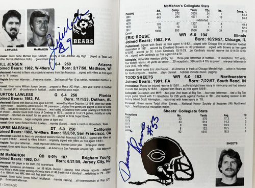 1982 Chicago Bears Signed Official Media Guide By 48! Payton Ditka BAS1
