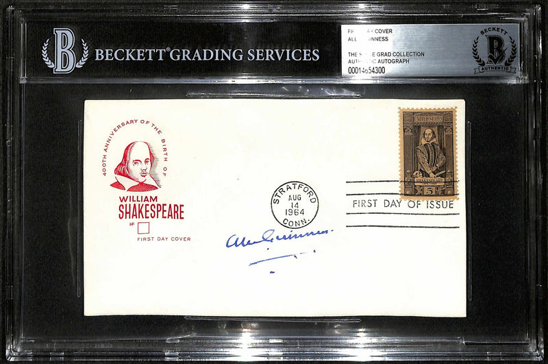 Alec Guinness Signed William Shakespeare First Day Cover BECKETT Autograph0