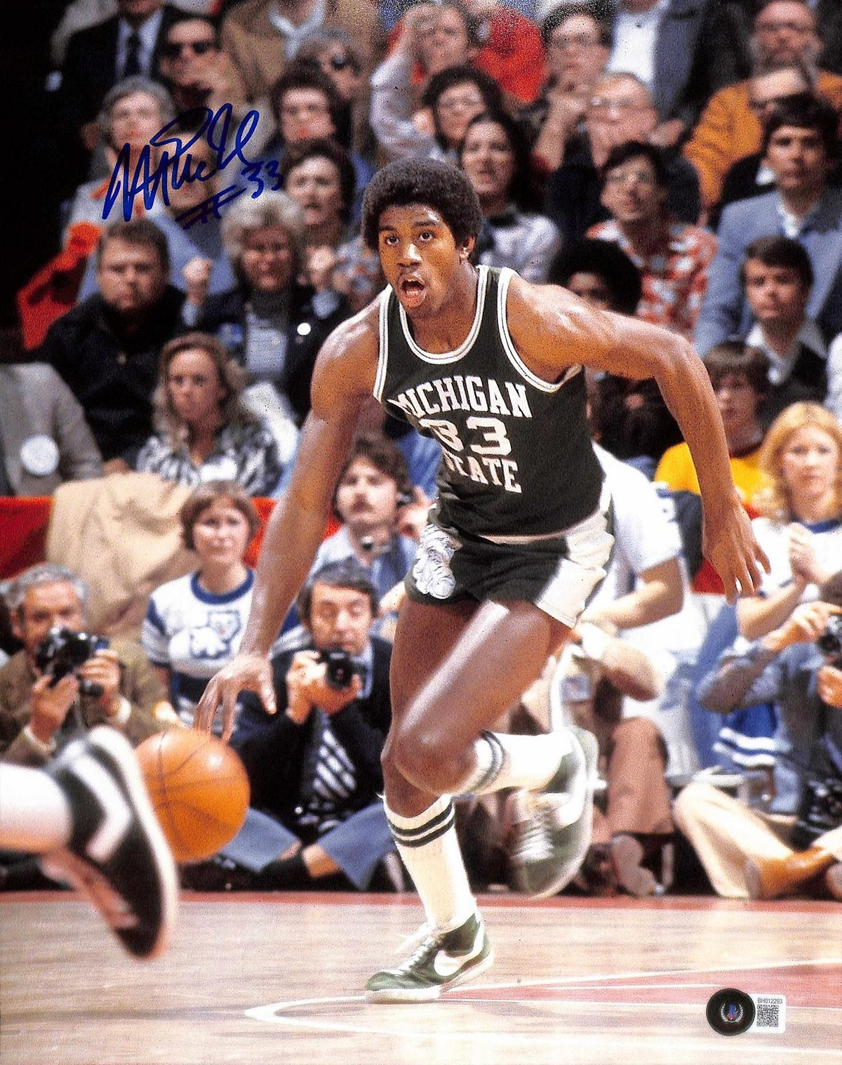 Magic Johnson Signed Michigan State 11x14 Photo Beckett Authenticated0
