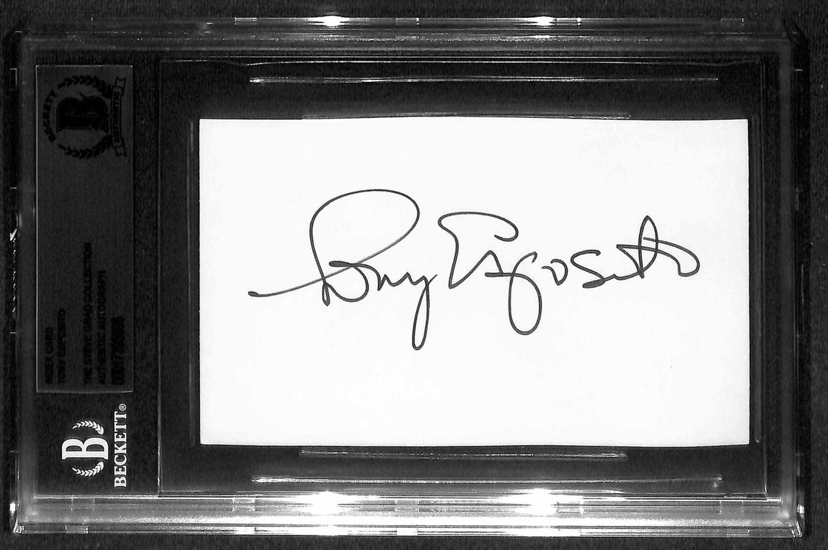 Tony Esposito Signed Index Card Beckett Slabbed Autograph0