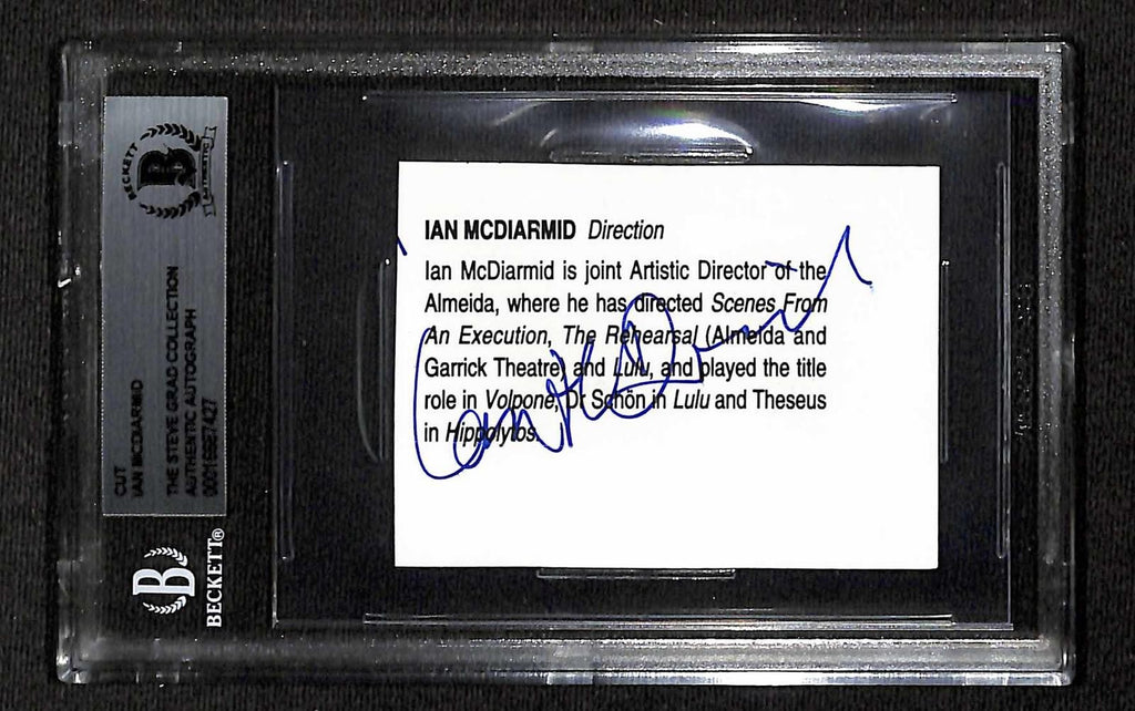 Ian McDiarmid Vintage Signed Cut Beckett Slab0