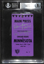 Warren Moon Signed Chicago Bears vs Minnesota 9/3/1995 Press Pass Beckett0