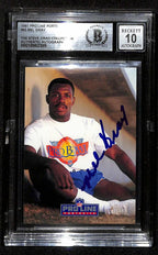 Mel Gray Lions Signed 1991 Pro Line Portraits Card Beckett 10 Auto0