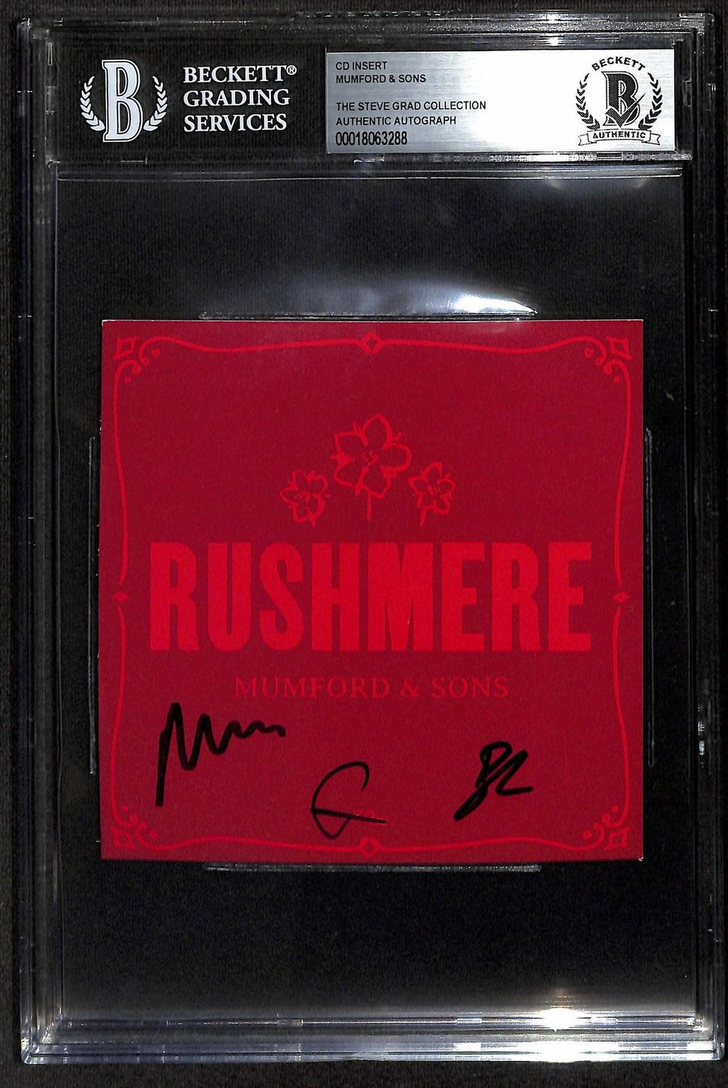 Mumford & Sons Signed CD Cover Beckett Slabbed0