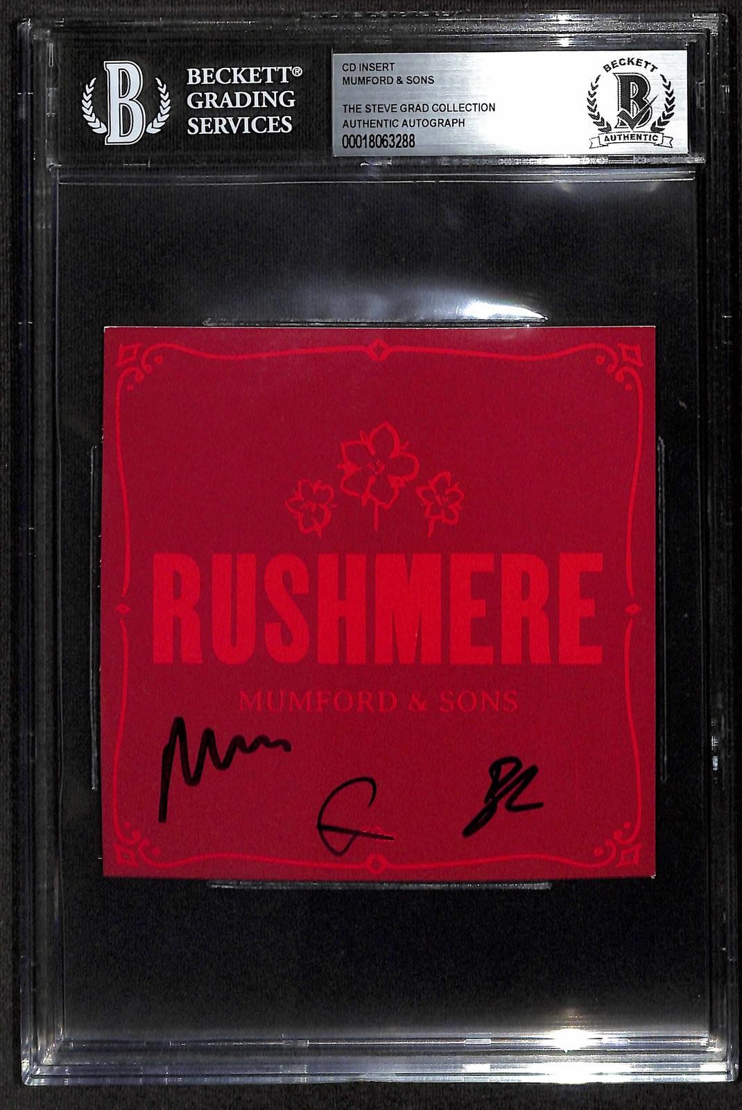 Mumford & Sons Signed CD Cover Beckett Slabbed0