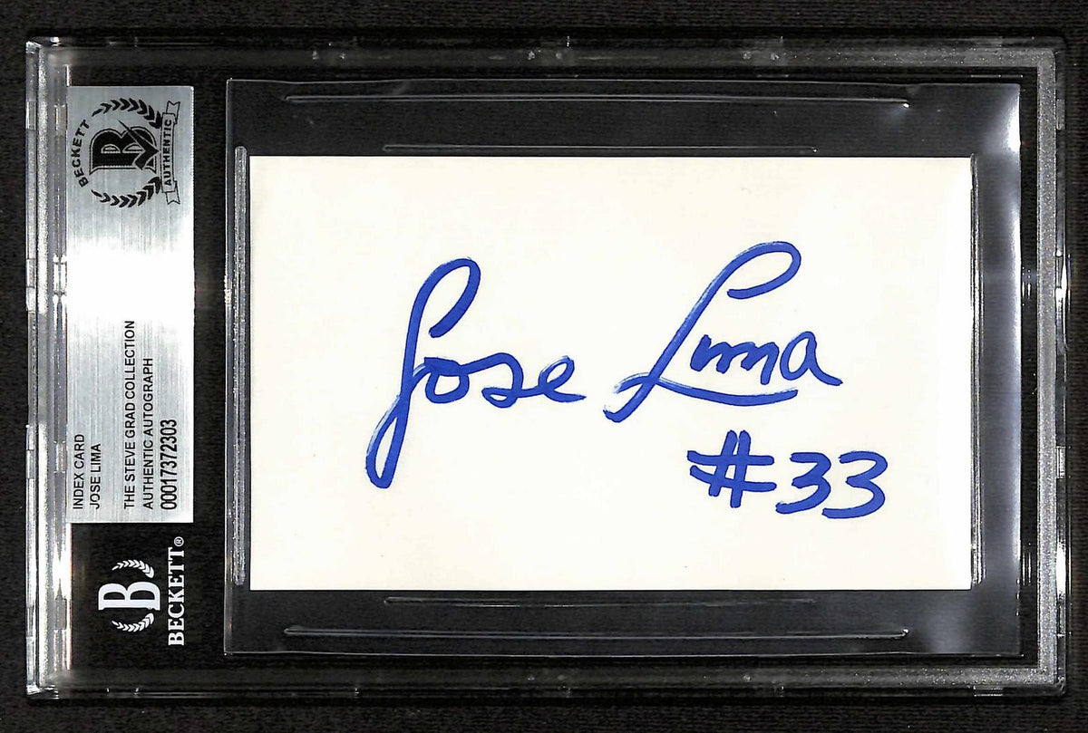 Jose Lima MLB Pitcher Signed Index Card Beckett Slab Autograph0
