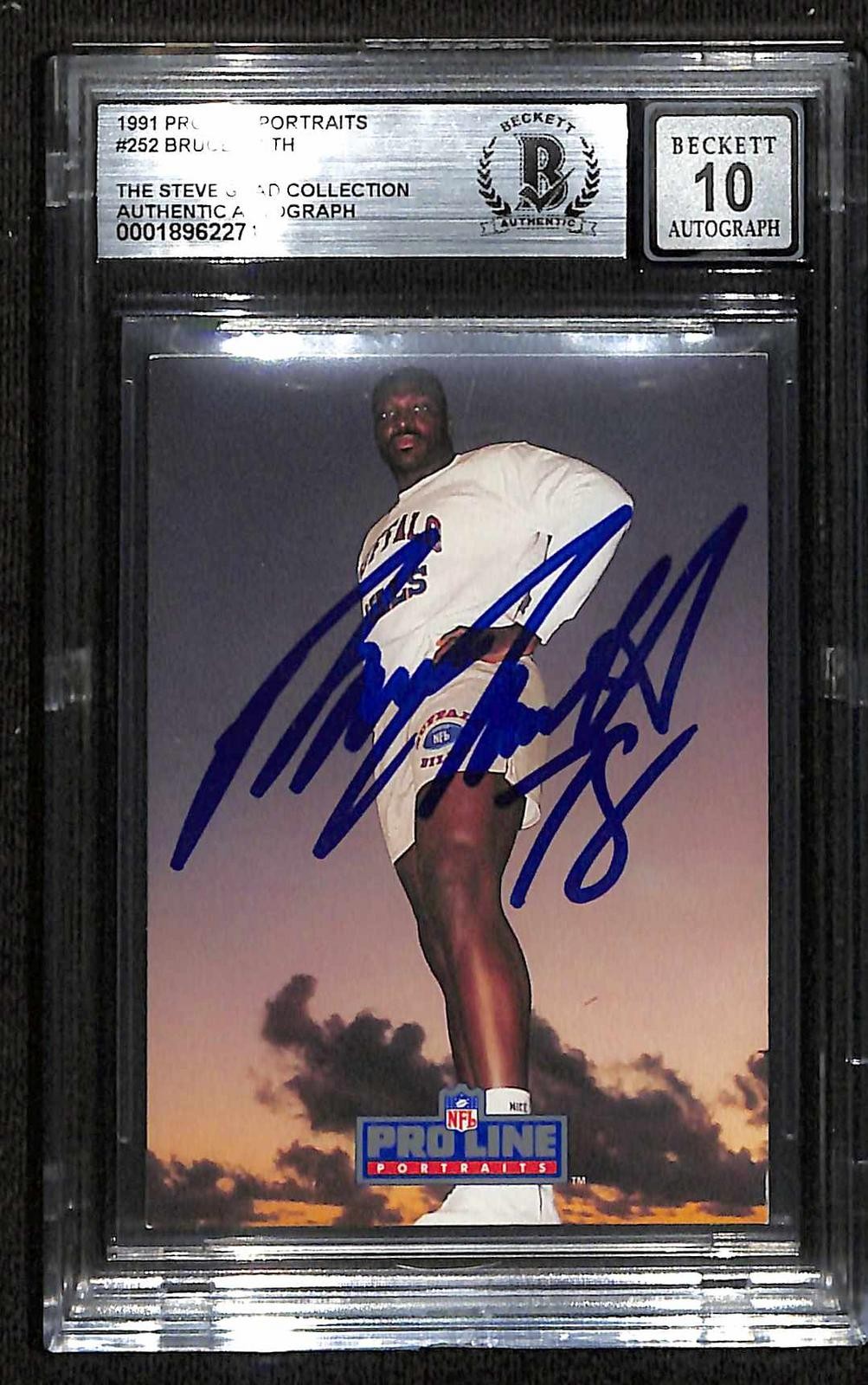Bruce Smith Buffalo Bills Signed 1991 Pro Line Portraits Card Beckett Auto 100