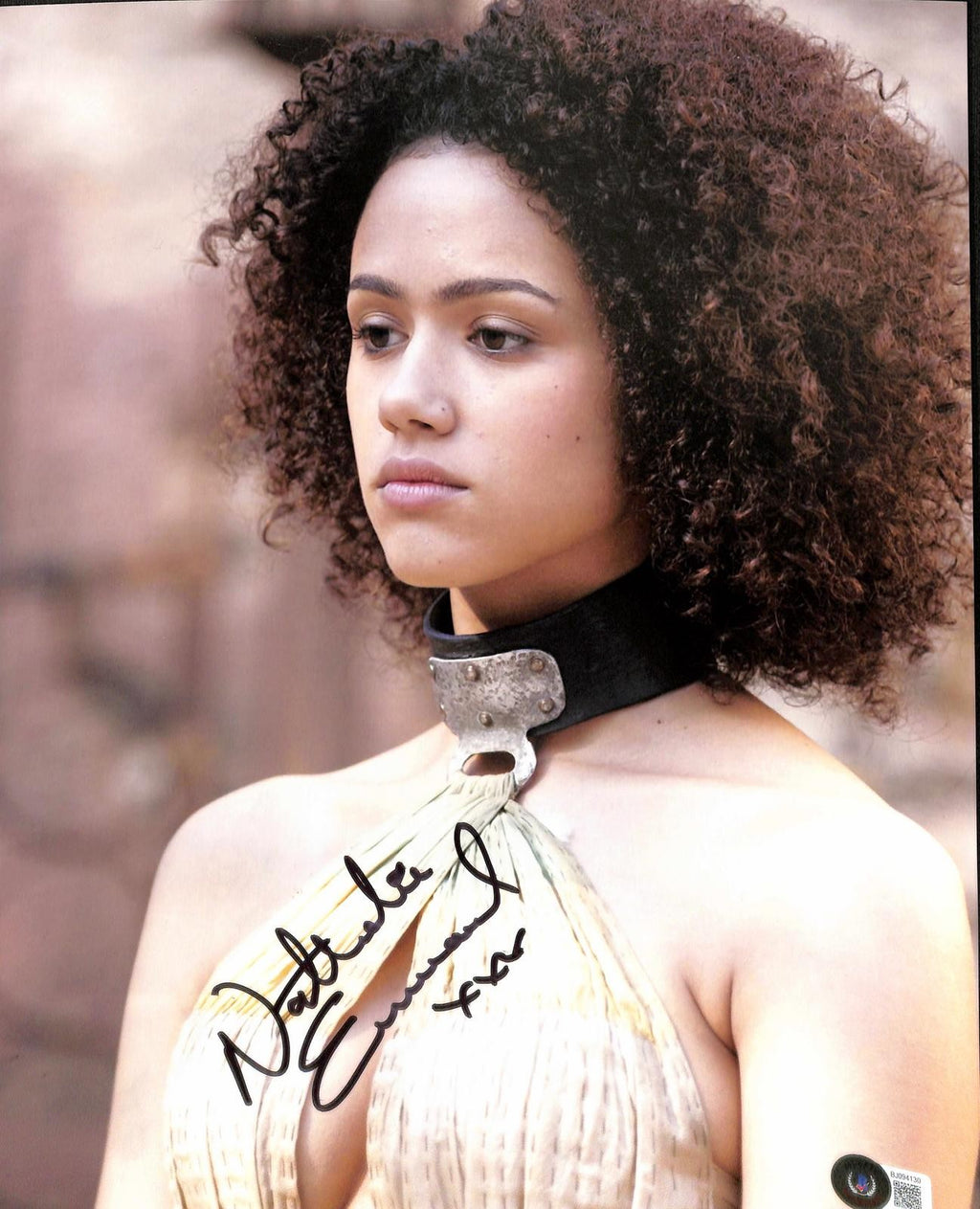 Nathalie Emmanuel Signed "Missandei" Game of Thrones 11x14 Photo BAS0