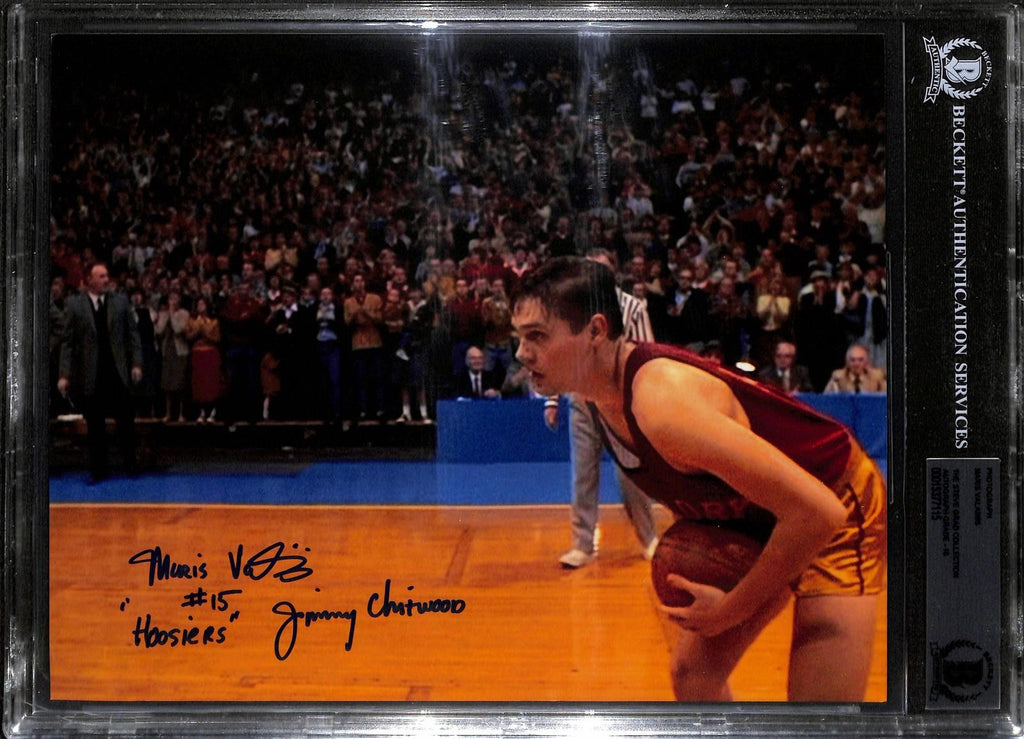 Maris Valainis Signed Hoosiers Photograph 8x10 Beckett Slab0