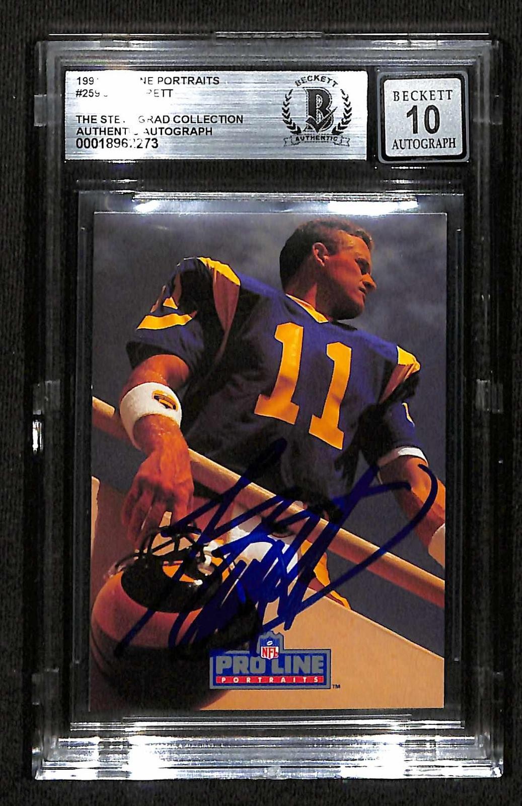 Jim Everett LA Rams Signed 1991 Pro Line Portraits Card Beckett Auto 100