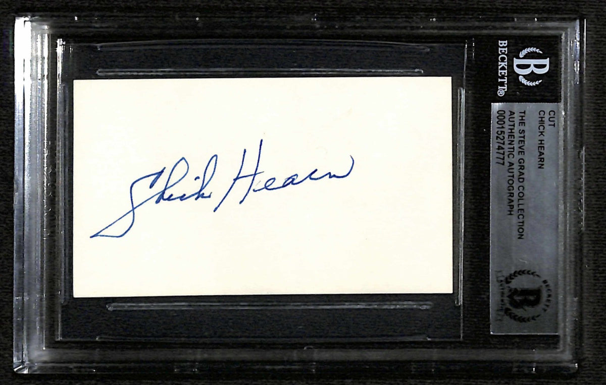 Chick Hearn Lakers Legnedary Broadcaster Signed Cut BECKETT AUTOGRAPH0