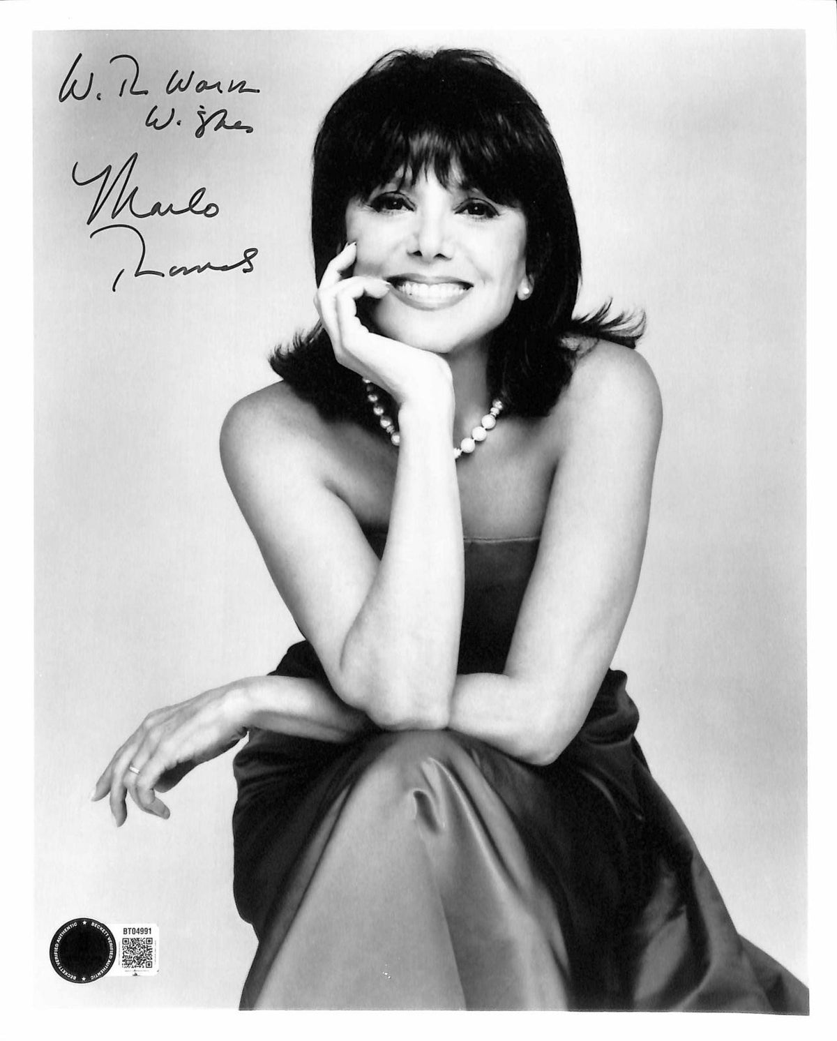 Marlo Thomas Signed Inscribed 8x10 Photo Beckett Authenticated0
