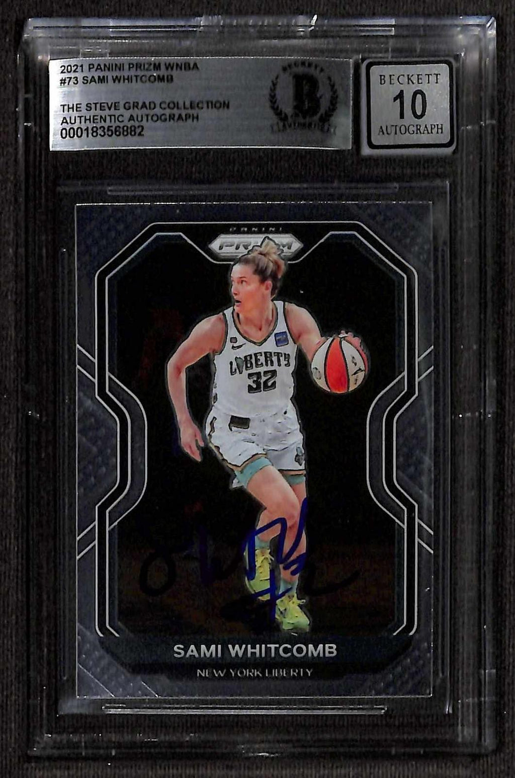 Sami Whitcomb Signed 2021 Panini Prizm WNBA Card Beckett 10 Auto0