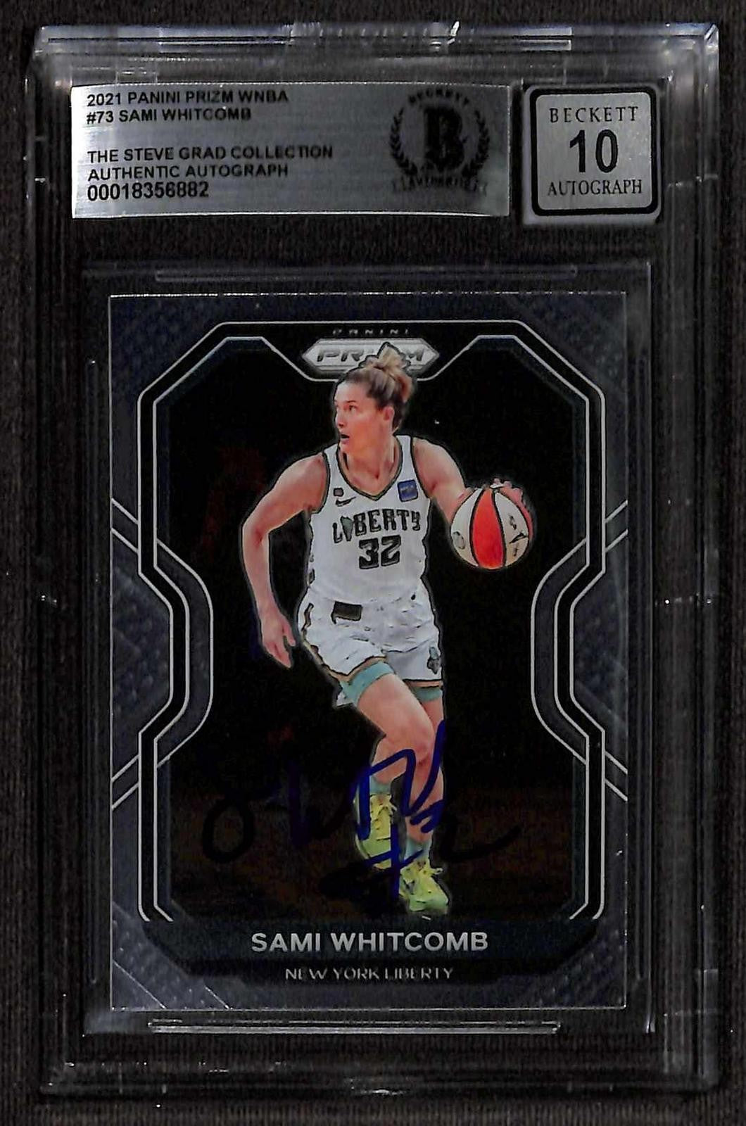 Sami Whitcomb Signed 2021 Panini Prizm WNBA Card Beckett 10 Auto0