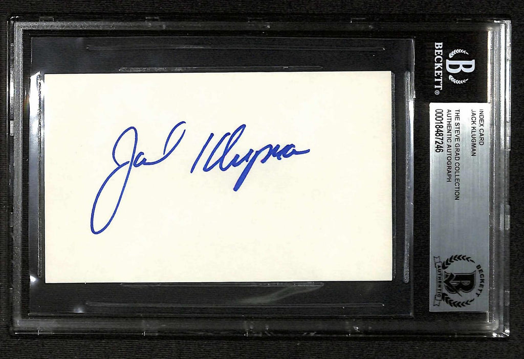 Jack Klugman Odd Couple Quincy MD Signed 3x5 Index Card Beckett0