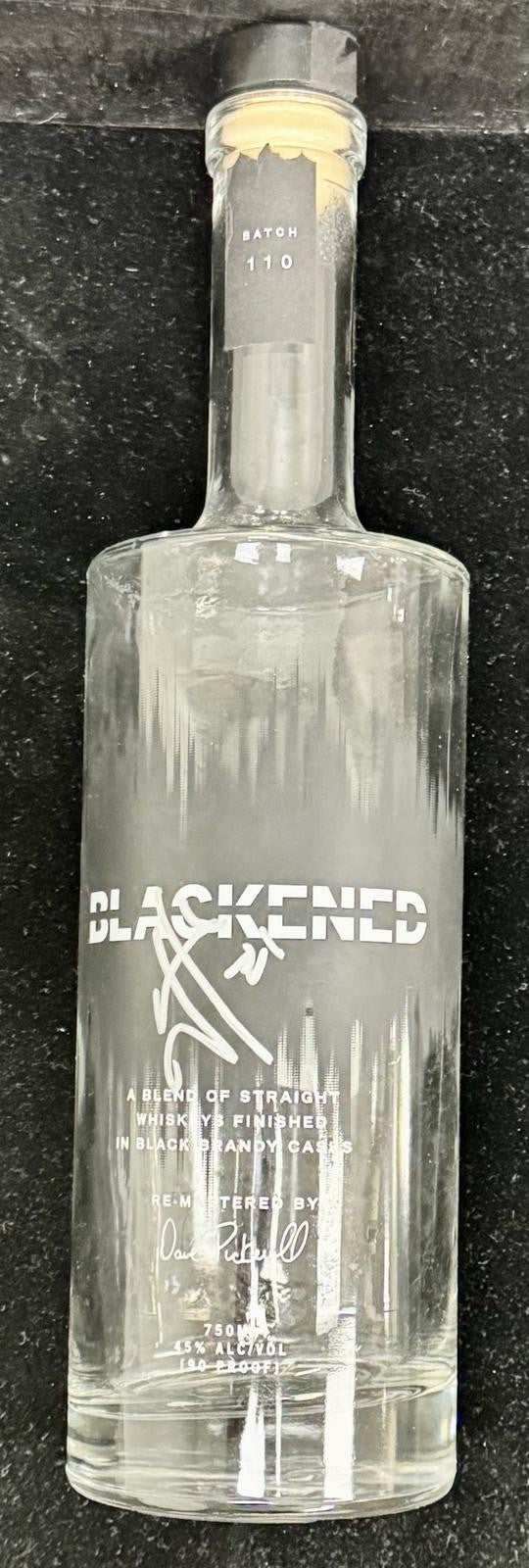 James Hetfield Metallica Founder Signed Blackened Whiskey Bottle Beckett0