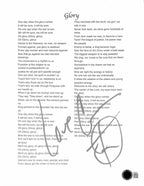 Common Signed 'Glory' Song Lyrics Script Cover BECKETT0