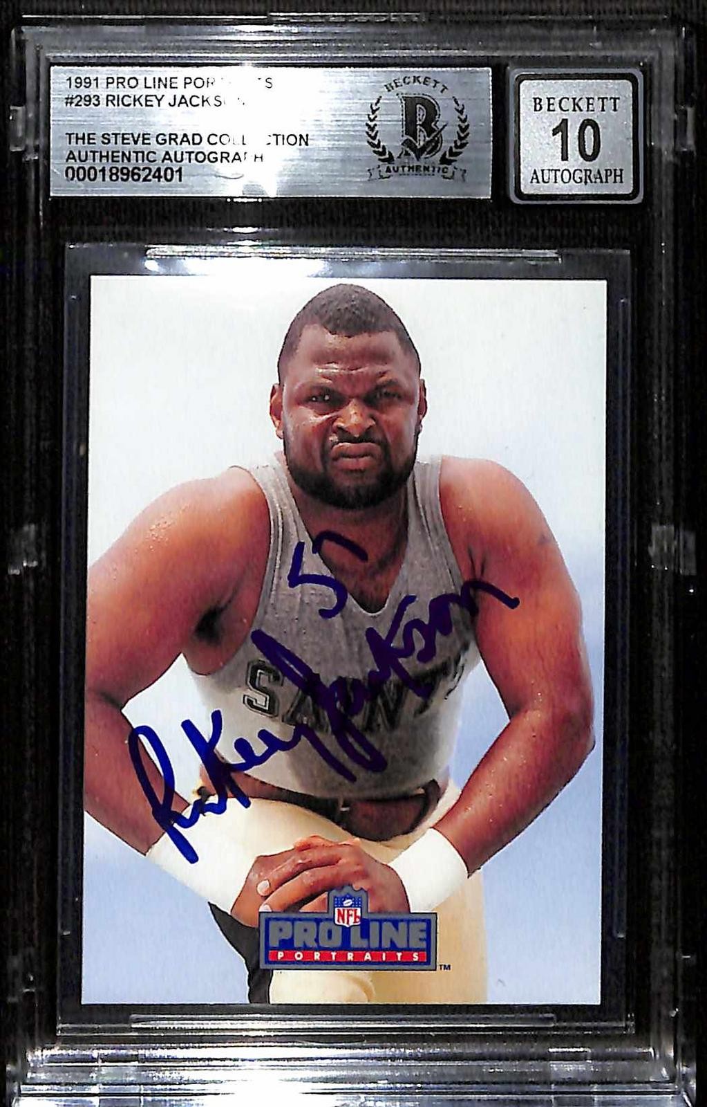 Rickey Jackson Saints HOF Signed 1991 Pro Line Portraits Card Beckett Auto 100