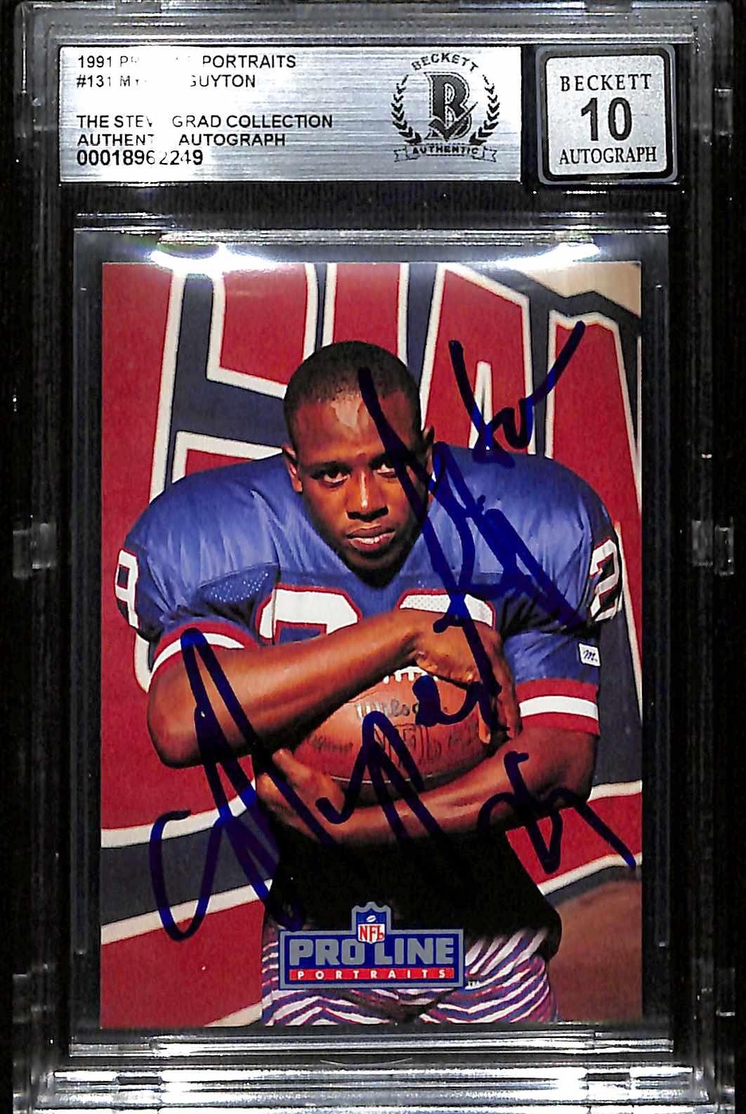Myron Guyton Signed 1991 Pro Line Portraits Card Beckett Auto 100