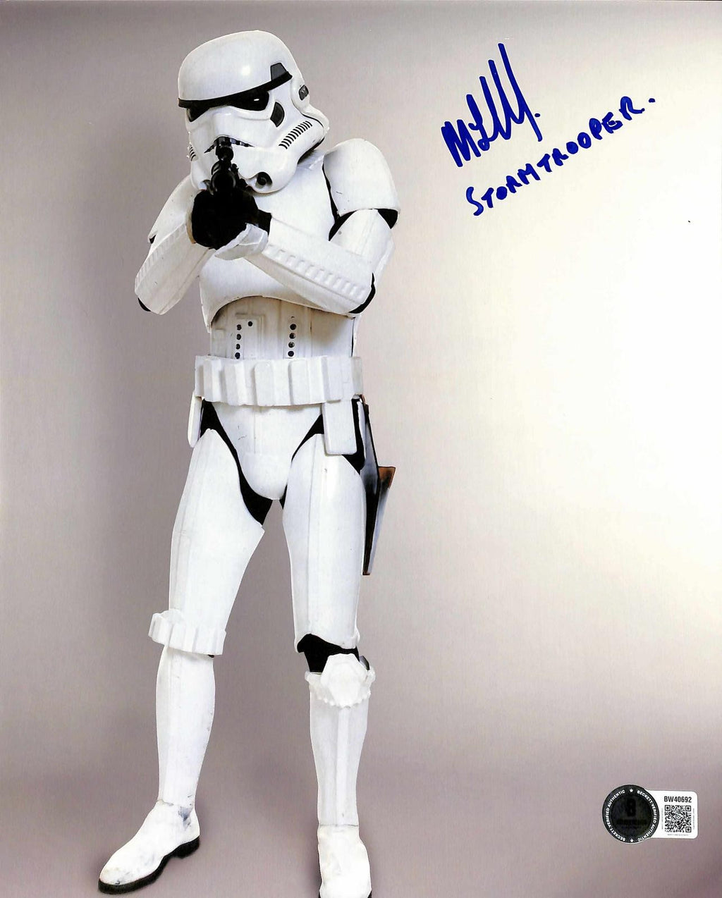 Mike Randall Signed Star Wars ANH Stormtrooper 8x10 Photo Beckett0