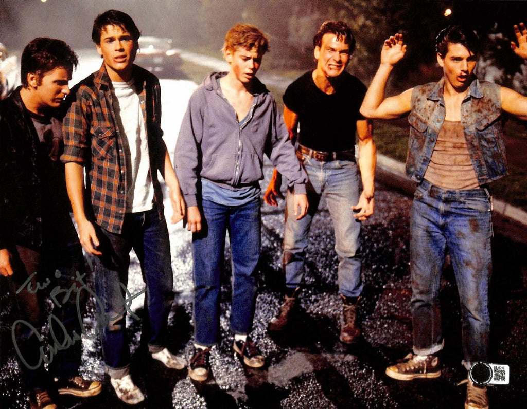 Emilio Estevez Signed 11x14 The Outsiders "Two Bit" Photo Beckett0