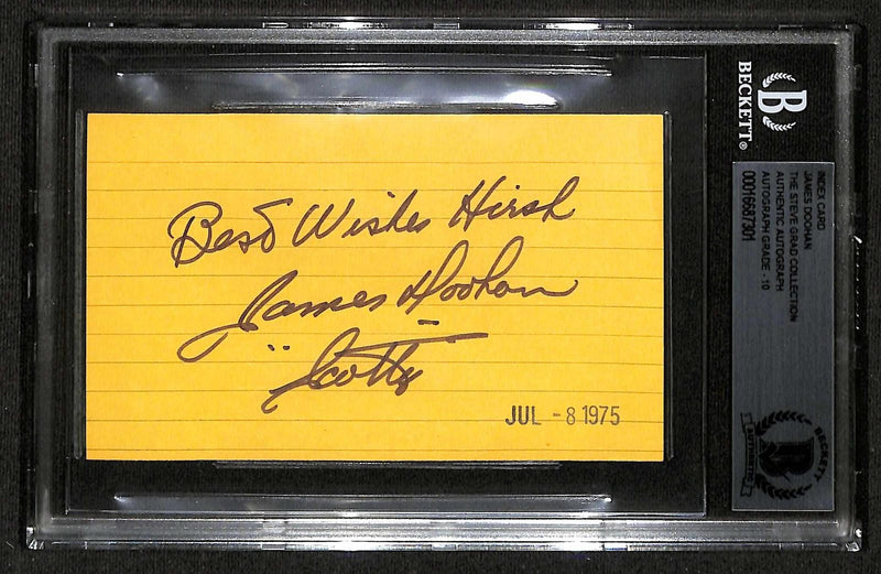 James Doohan Vintage Signed 3x5 Index Card Star Trek Beckett Auto 100